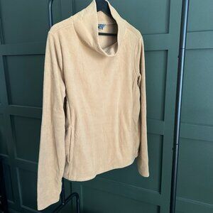 NWT Camel Mock neck fleece top